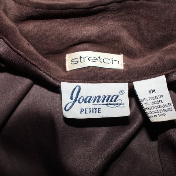 Joanna Petite Zipped Velor Jacket Choclate Brown SIze PM - Picture 6 of 7